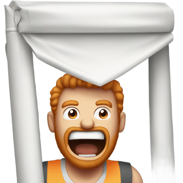 Angry ginger man installing a marquee emoji