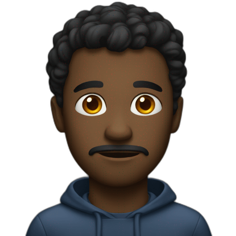 suspicious black man emoji