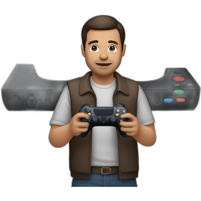 Man playing ps5 emoji