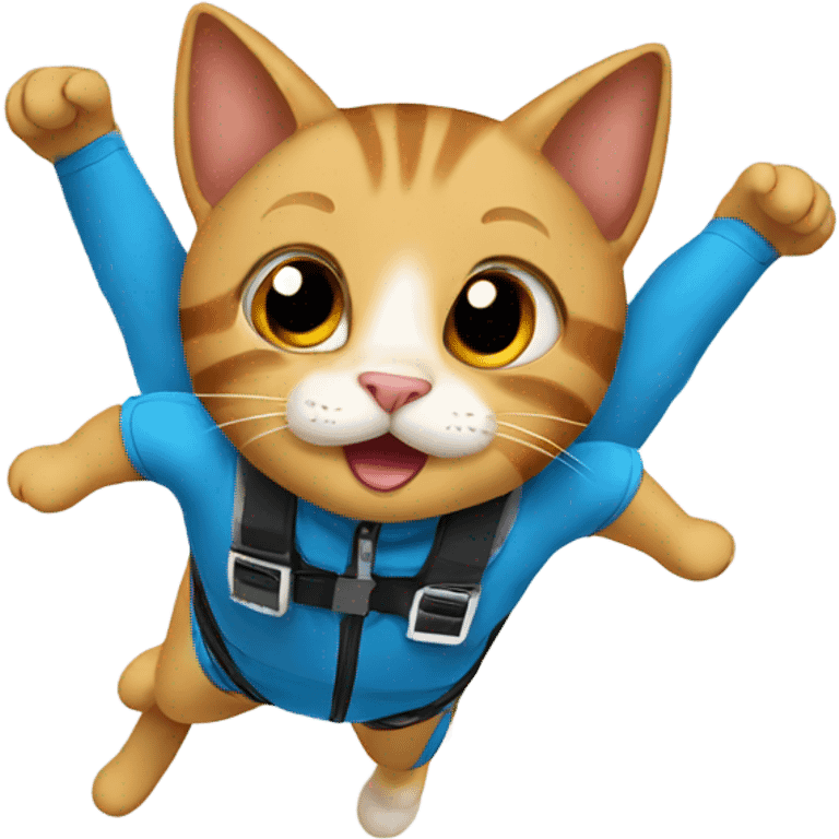 Cat skydiving  emoji