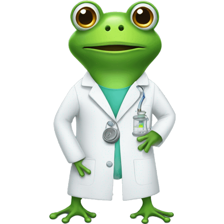 Frog in a lab coat  emoji