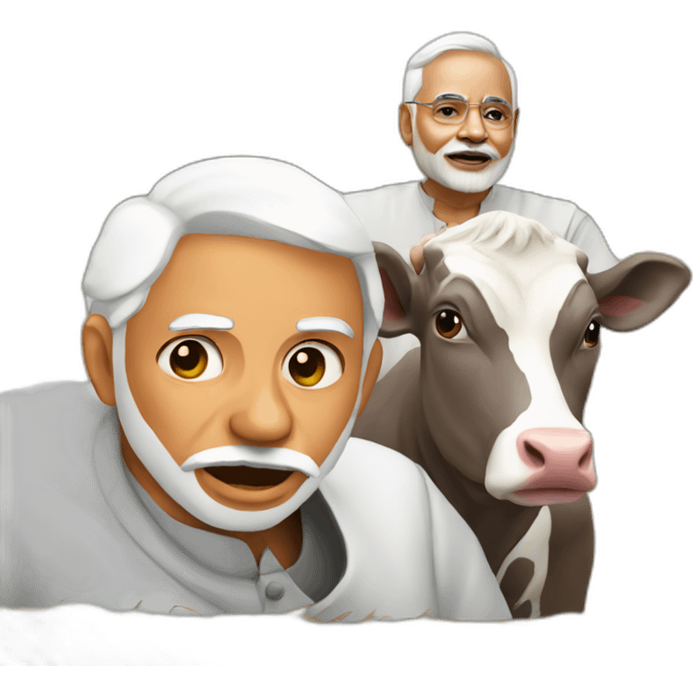 Modi with cow emoji