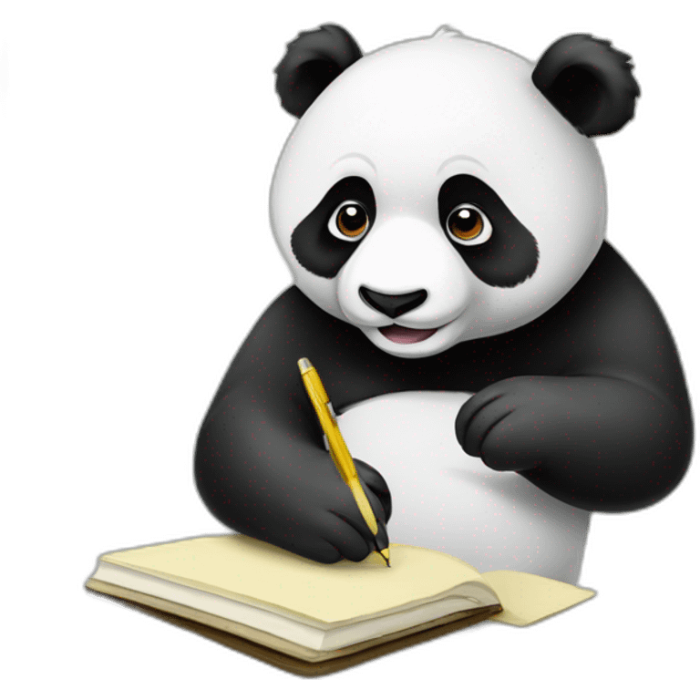 panda writing in his notebook emoji