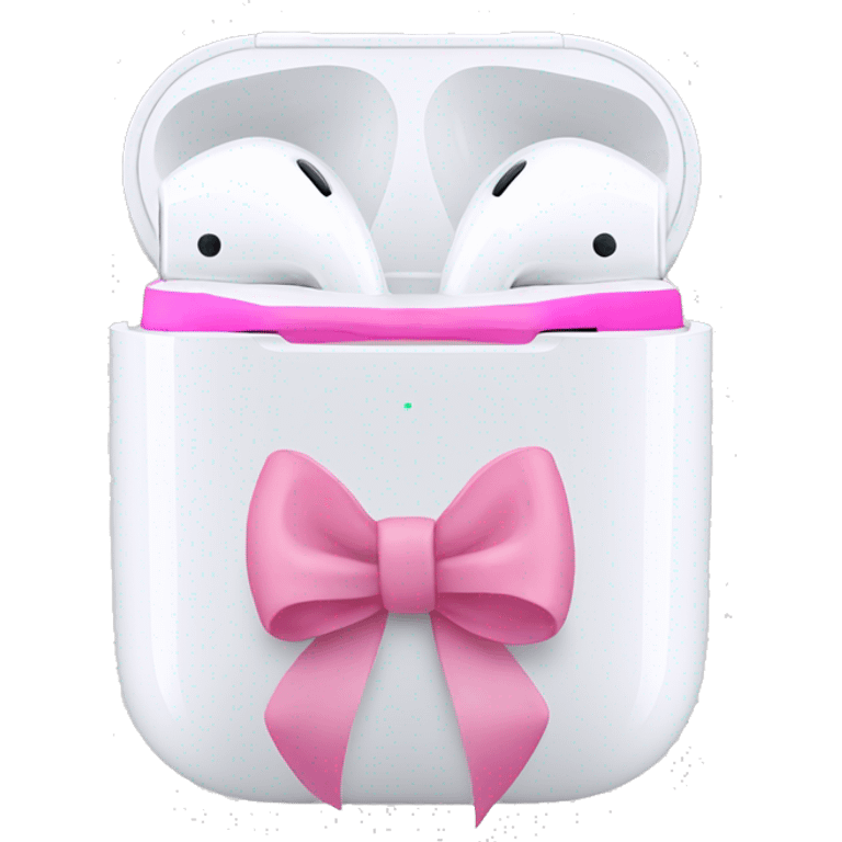 Airpods with pink ribbons emoji