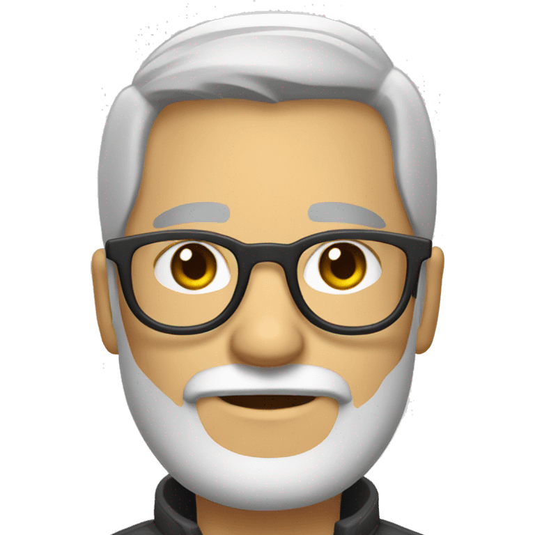 kaukasian male glasses beard stylish light grey hair  emoji