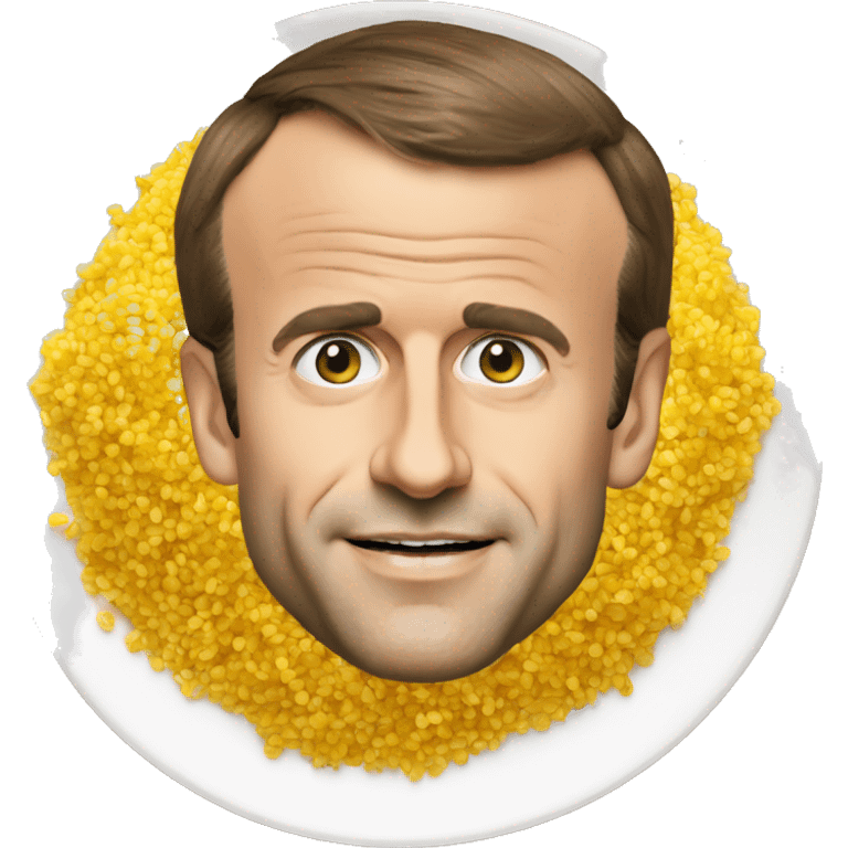 Emmanuel Macron mange du couscous emoji