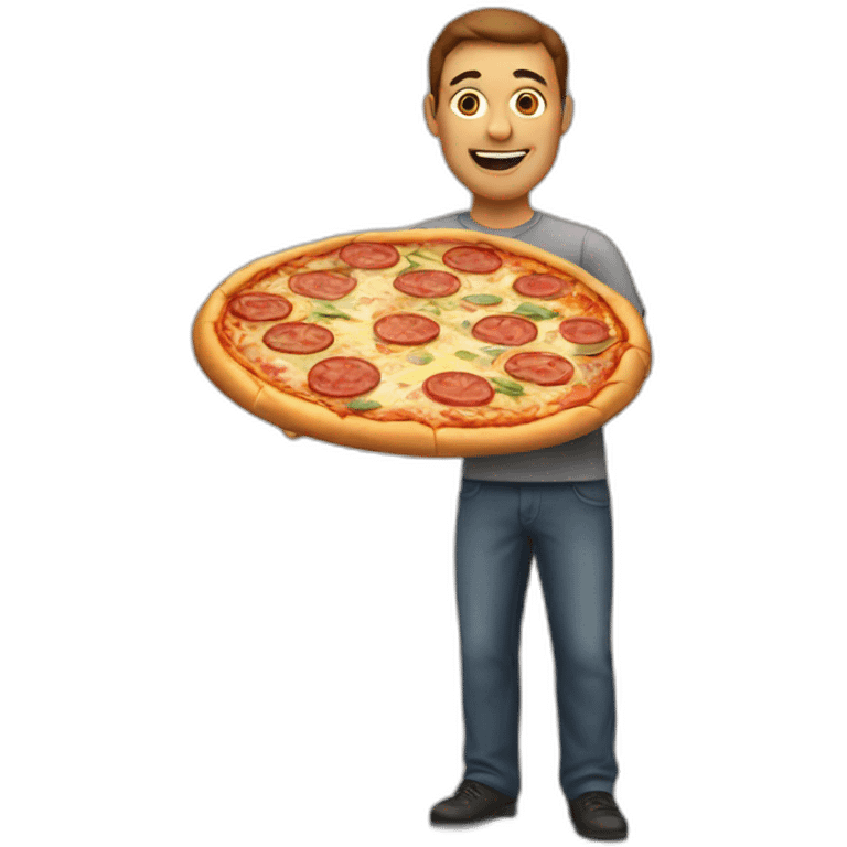 man showing pizza emoji