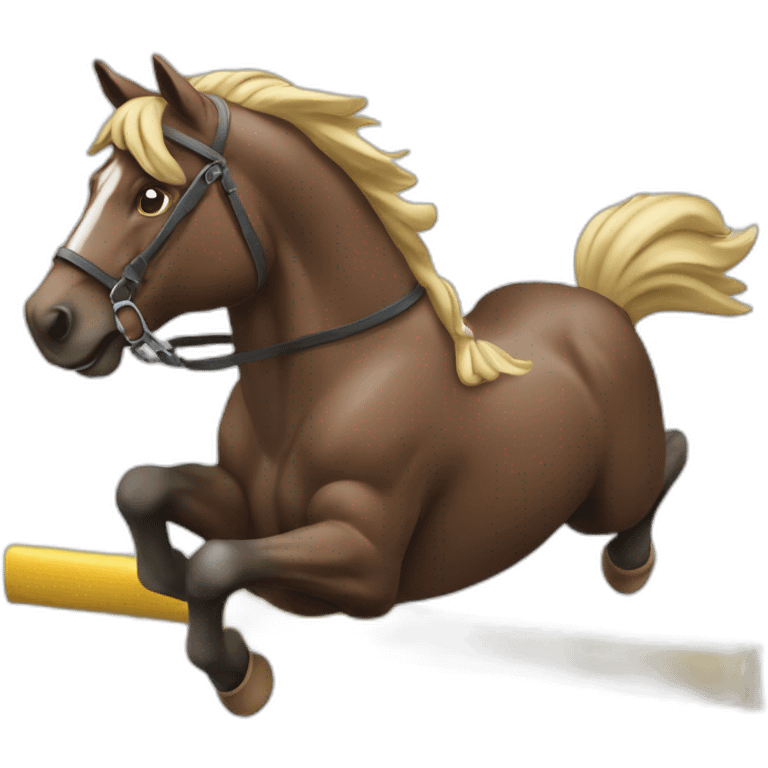 Jappeloup le cheval sautant un obstacle emoji