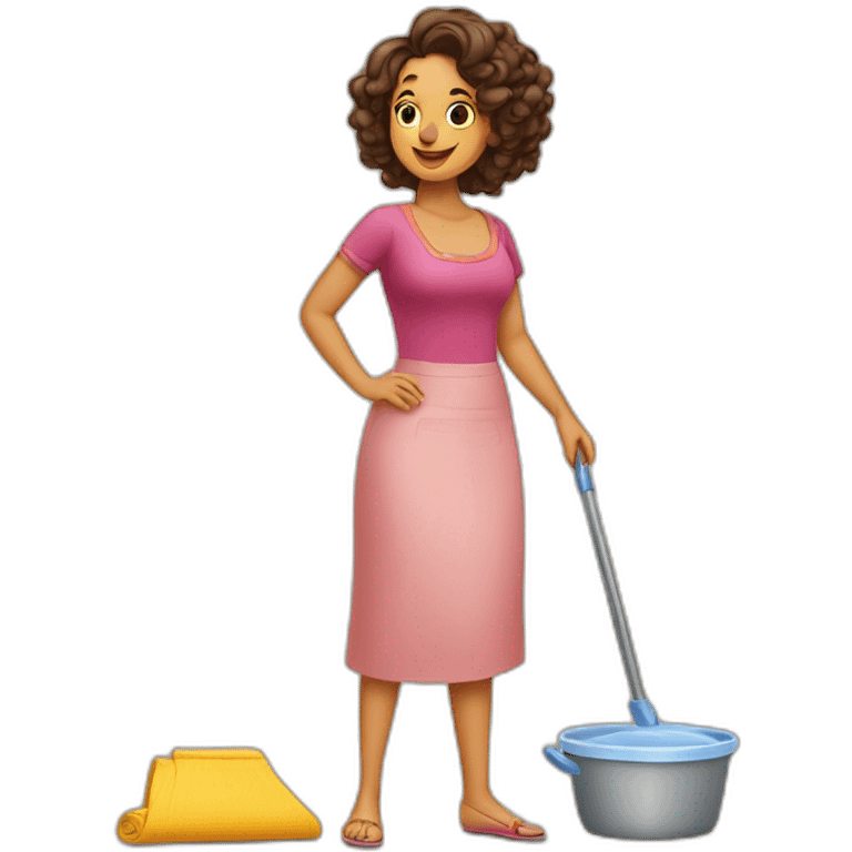 a Moroccan curvy do the housework emoji