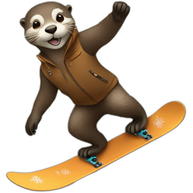 otter snowboarding emoji