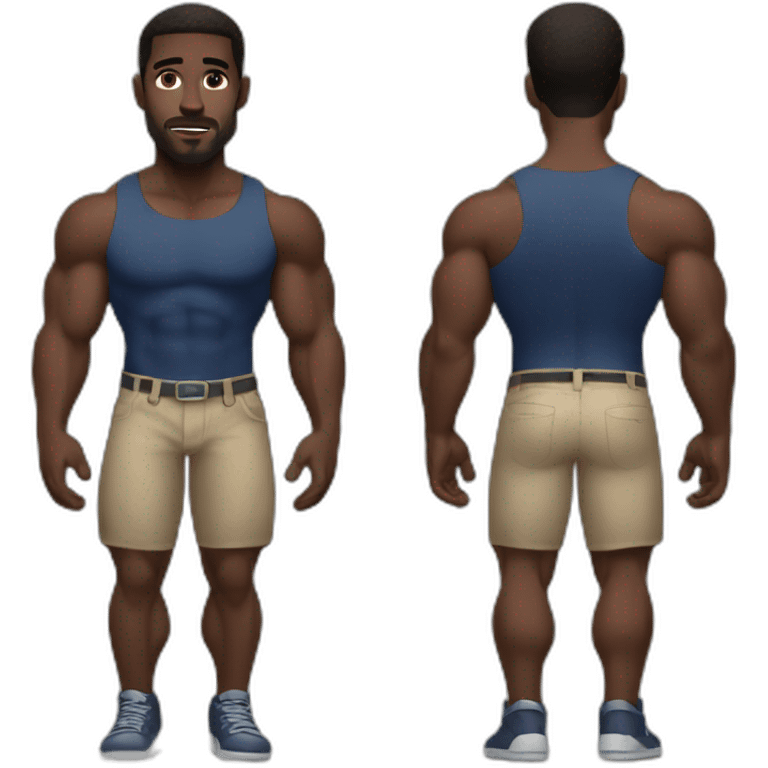 black Man with big muscles emoji