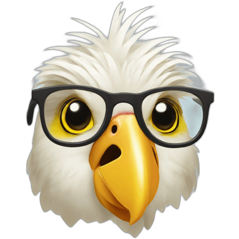 cockatiel in glasses emoji