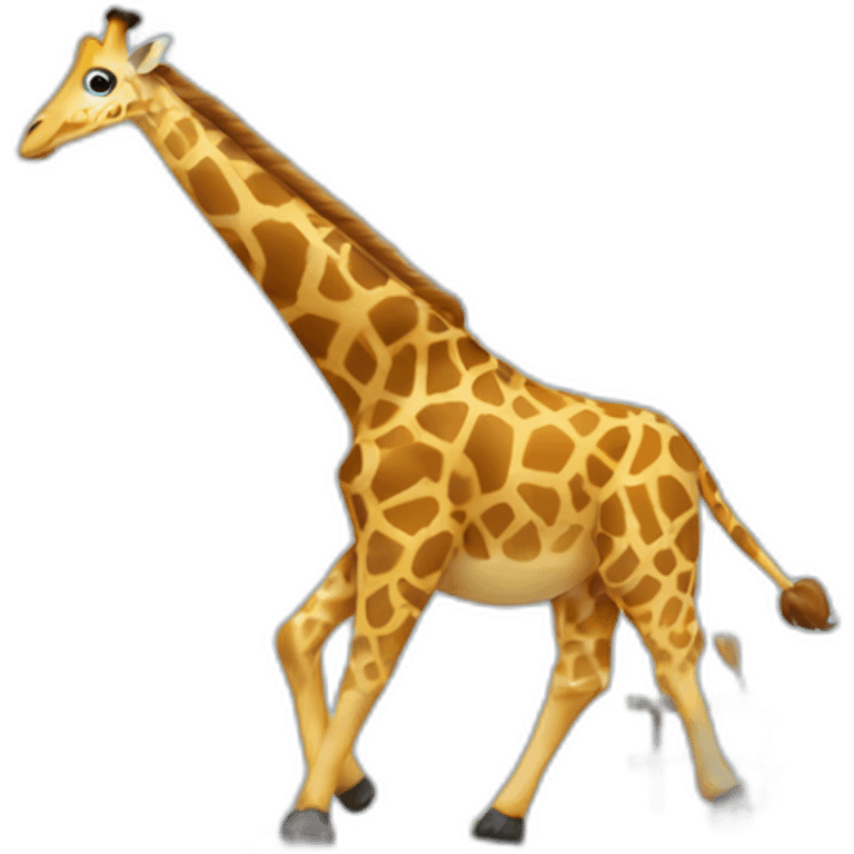 a giraffe in jeans jumping over a bridge emoji