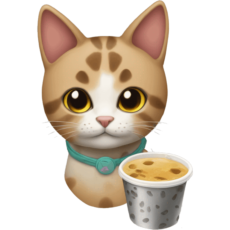 cat with boba emoji