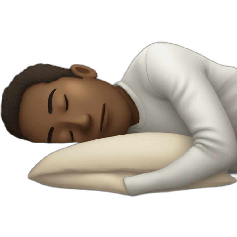 boy sleeping on bed with snor emoji