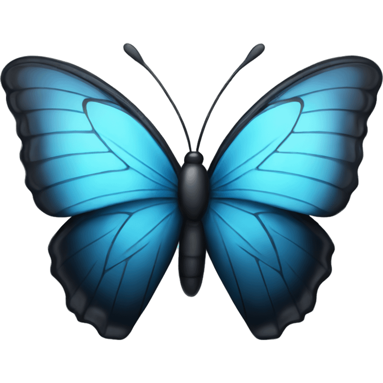 blue butterfly whit black heart emoji