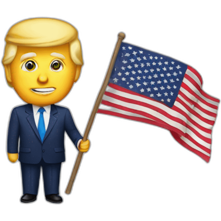 Trump with us flag emoji