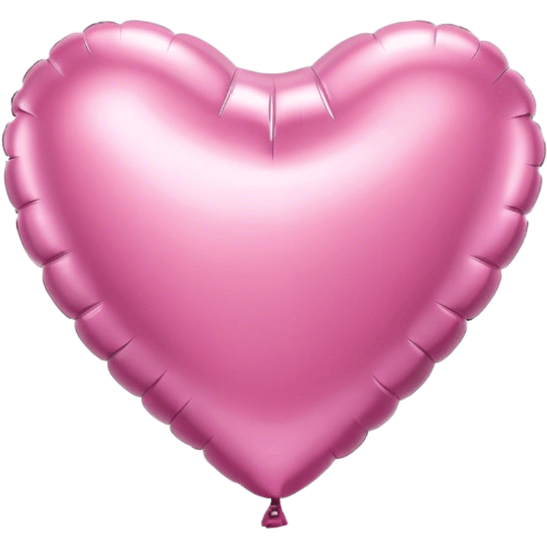 Aesthetic pink metallic inflatable heart-shaped balloon  emoji