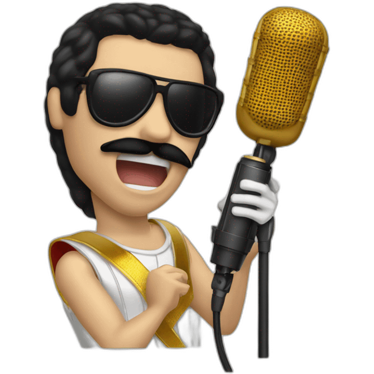 Freddie mercury with microphone emoji