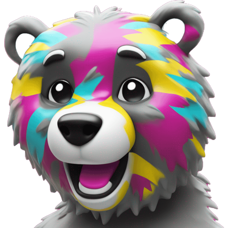 dancing bear using the cmyk color code of cyan = 35.96, magenta = 75.41, yellow = 99.89, and black = 41.39 emoji