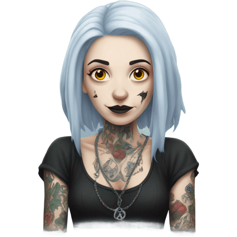 Pale Witch with lots of tattoos emoji