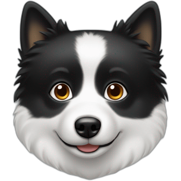 Black Little White spitz head emoji