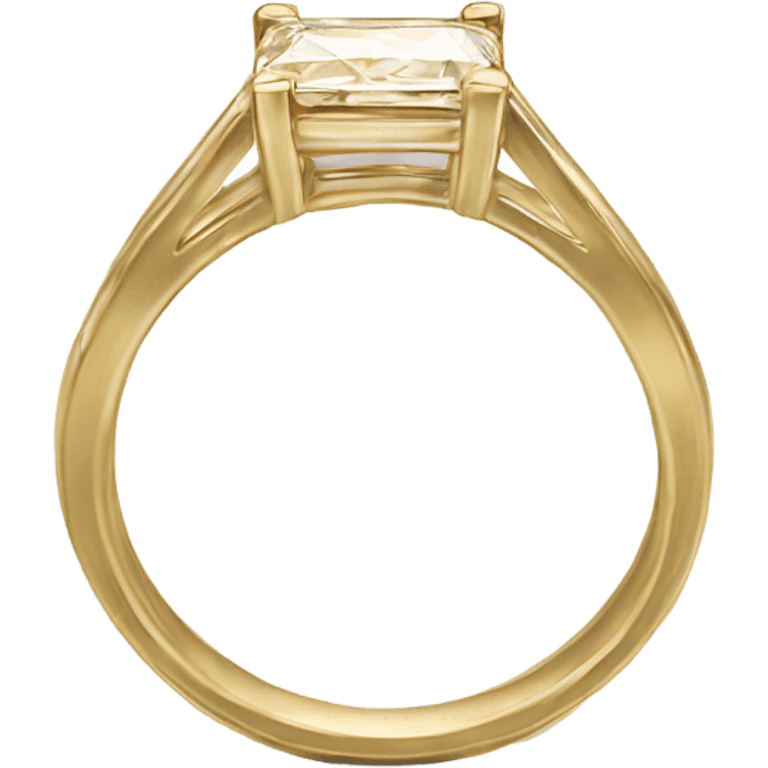 rectangle diamond gold engagement ring  emoji