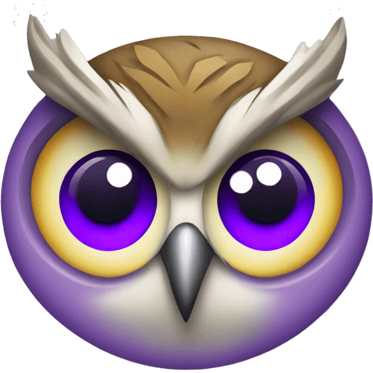 Owl coin with purple eyes  emoji