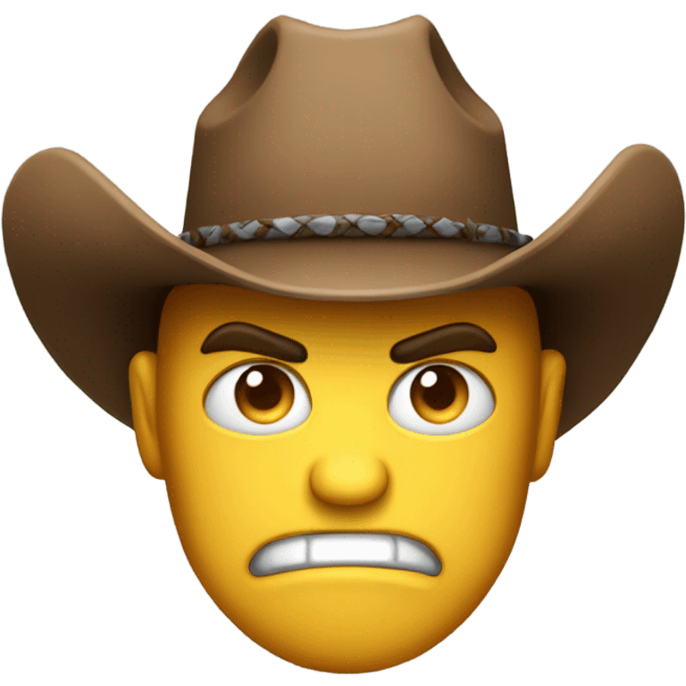 Angry Emoji face country boy cowboy hat emoji