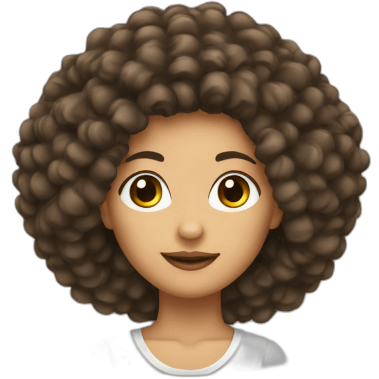 top down view of afro hair emoji