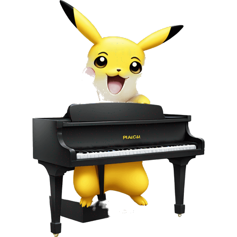 Pikachu on a piano emoji