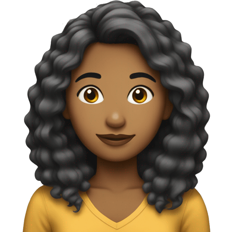 Chica de pelo negro lacio emoji