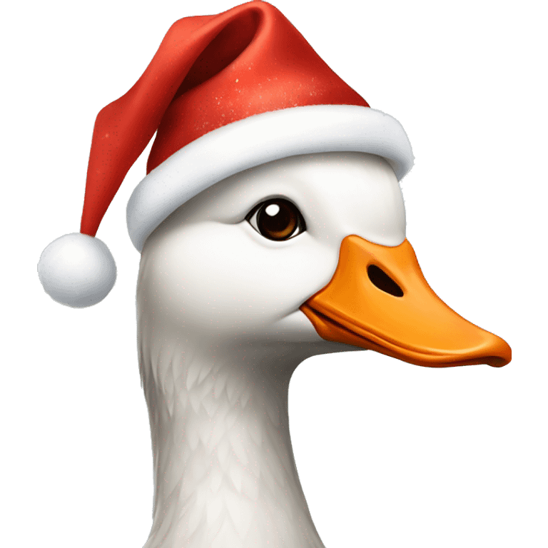 Goose with Xmas hat emoji