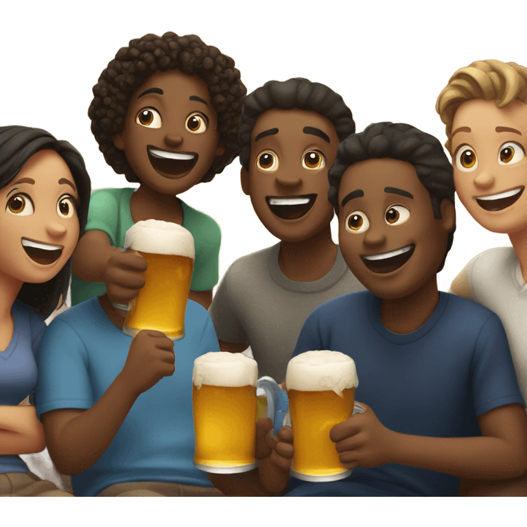 Friends drinking beer emoji