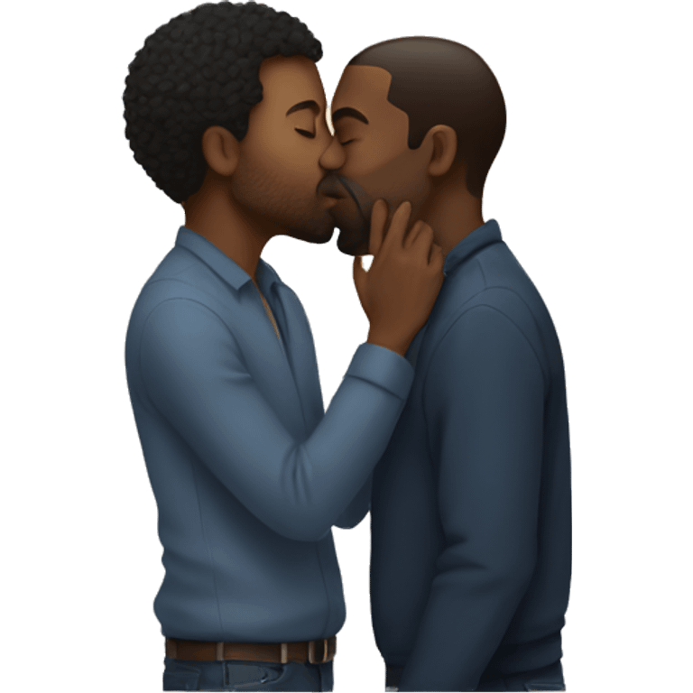 two black men kissing emoji