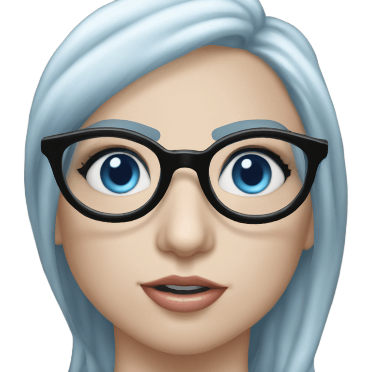 :lady-gaga-sing: blue eyes wearing glasses  emoji