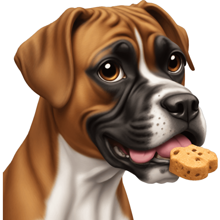 Boxer dog eating a treat  emoji