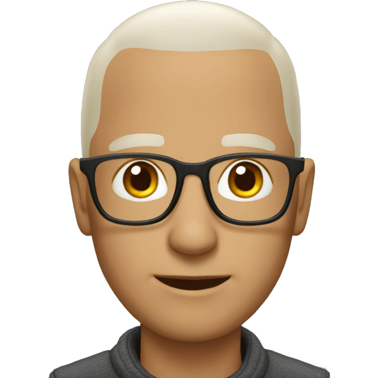 a bald man wearing glasses in naturo clothes emoji