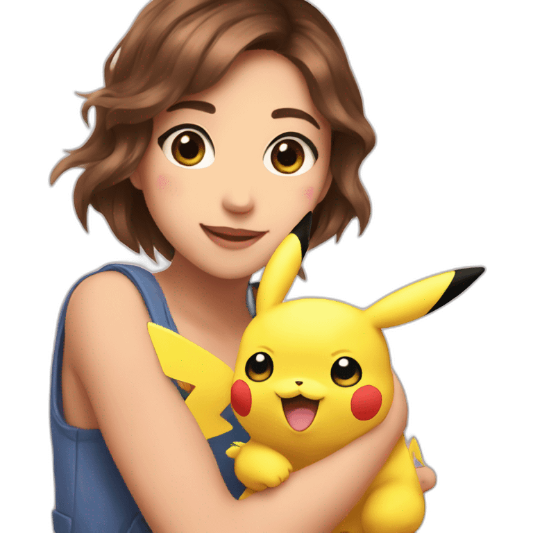 Pokimane holding Pikachu emoji