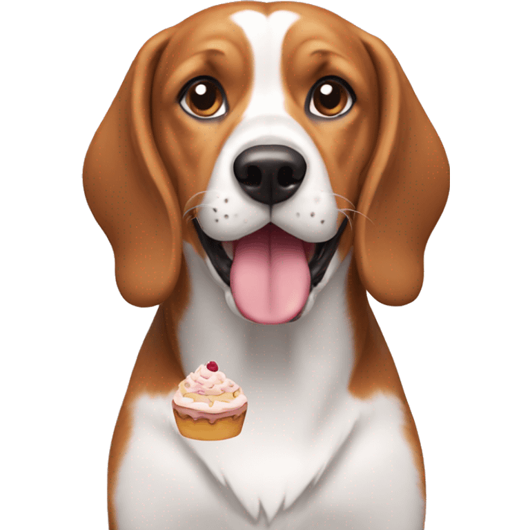 Beagle eat cake  emoji