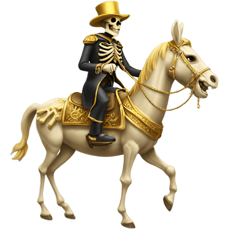 royal Golden skeleton riding donkey emoji