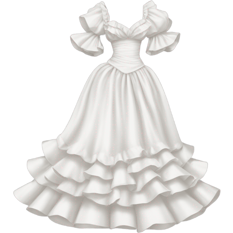 eighties ruffled wedding dress with big sleeves emoji