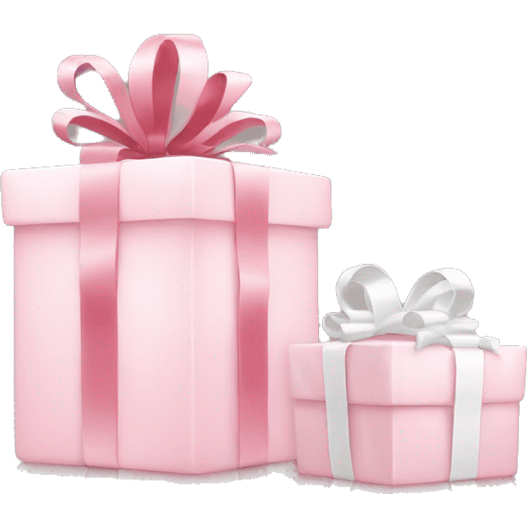 Light pink Christmas gifts under a white Christmas tree  emoji