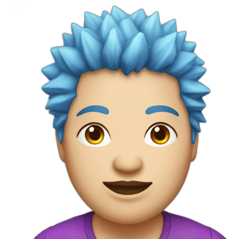 Older fat lesbian Chilean very short spiky bright blue hair emoji