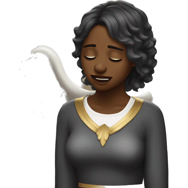 Black angel woman crying emoji