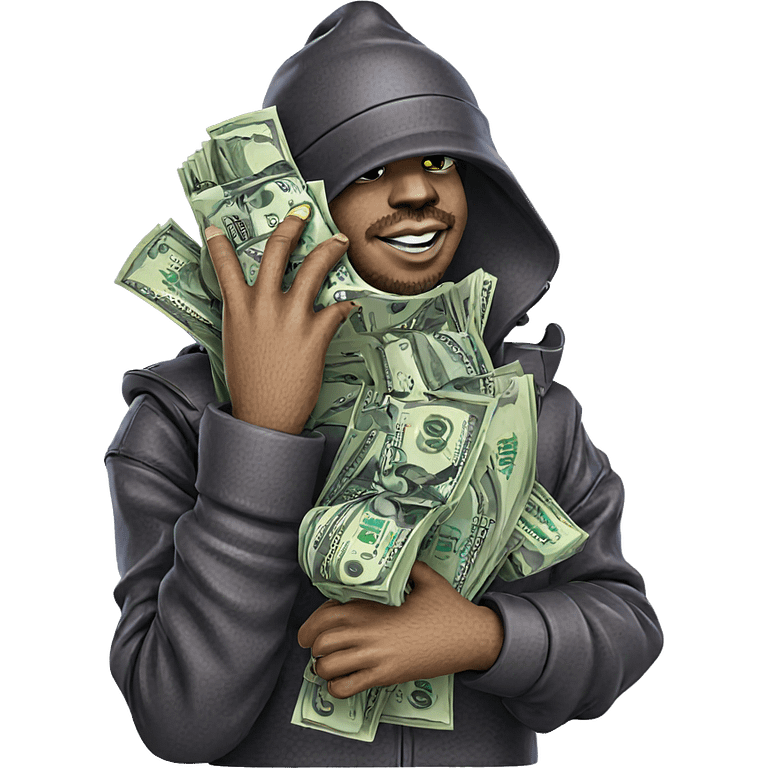 smiling boy with money hat emoji