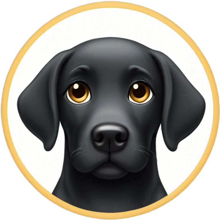 black labrador with cute begging eyes  emoji