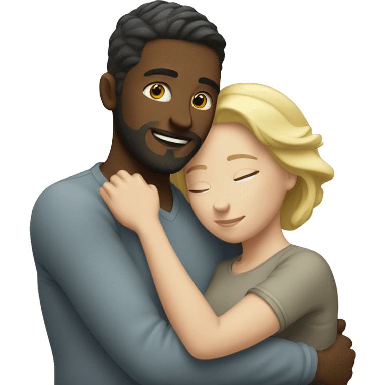 white couple hugging emoji