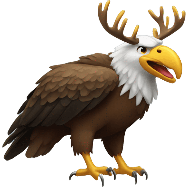 Eagle with moose antlers  emoji