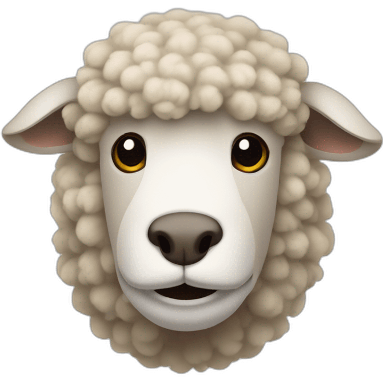 Tête de mouton peluche emoji